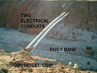 Two Electrical Conduits and a Duct Bank